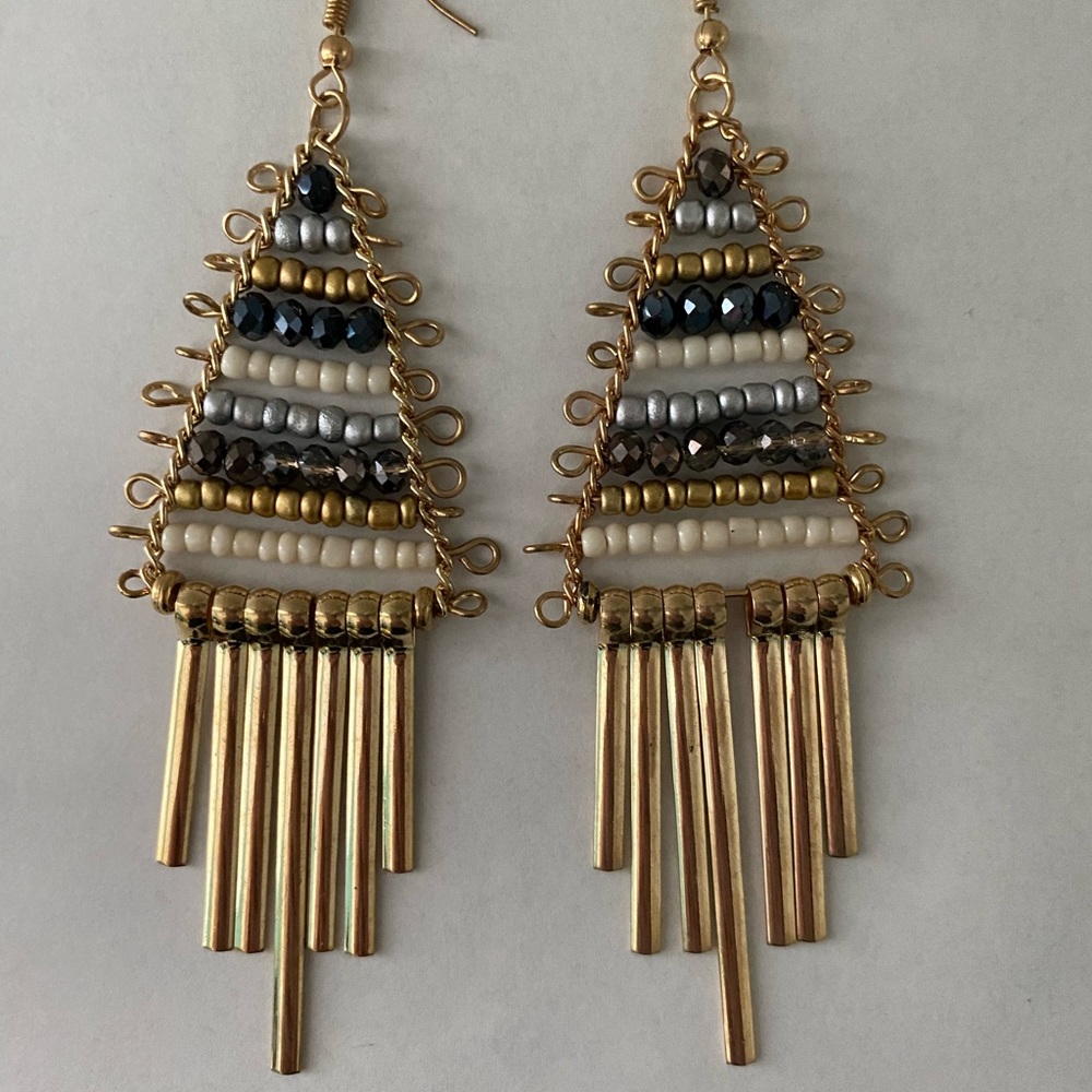 Chandelier earrings.